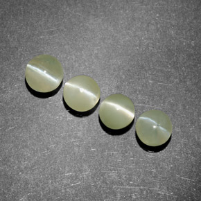 2.15 ct Green Chrysoberyl Cat's Eye Stone, Natural Chrysoberyl Cat's Eye in Round Cabochon Shape for Sale