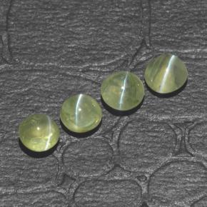 1.42 ctw Green Chrysoberyl Cat's Eye Stones, Natural Chrysoberyl Cat's Eye in Round Cabochon Shape for Sale