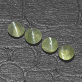 Chrysoberyl Cat's Eye Gemstones in 4 mm (calibrated) Size for Sale, Chrysoberyl Cat's Eye Stones in Yellowish Green Color