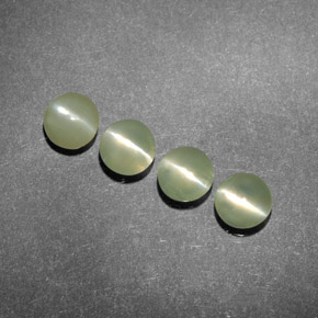 1.61 ct Green Chrysoberyl Cat's Eye Stone, Natural Chrysoberyl Cat's Eye in Round Cabochon Shape for Sale