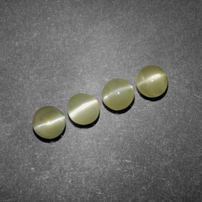 Chrysoberyl Cat's Eye Gemstone in 4 mm (calibrated) Size for Sale, Chrysoberyl Cat's Eye Stone in Golden Green Color