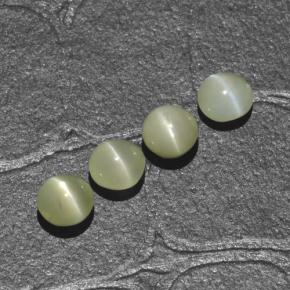 1.88 ctw Green Chrysoberyl Cat's Eye Gemstones, Chrysoberyl Cat's Eye Gems in Round Cabochon Shape for Sale.