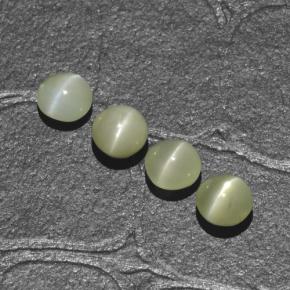 1.88 ctw Green Chrysoberyl Cat's Eye Stones, Natural Chrysoberyl Cat's Eye in Round Cabochon Shape for Sale