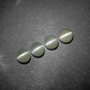 1.18 ct Green Chrysoberyl Cat's Eye Stone, Natural Chrysoberyl Cat's Eye in Round Cabochon Shape for Sale
