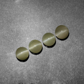 Chrysoberyl Cat's Eye Gemstone in 4 mm (calibrated) Size for Sale, Chrysoberyl Cat's Eye Stone in Golden Green Color
