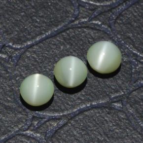 Chrysoberyl Cat's Eye Gemstones in 3.9 mm Size for Sale, Chrysoberyl Cat's Eye Stones in Green Color