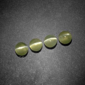 Chrysoberyl Cat's Eye Gemstone in 4 mm (calibrated) Size for Sale, Chrysoberyl Cat's Eye Stone in Yellowish Green Color