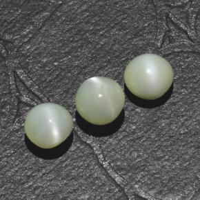 1.44 ctw Green Chrysoberyl Cat's Eye Stones, Natural Chrysoberyl Cat's Eye in Round Cabochon Shape for Sale