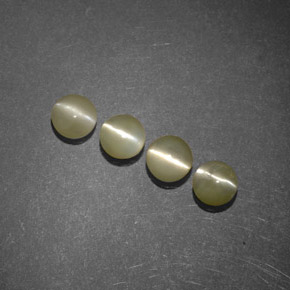 1.51 ctw Green Chrysoberyl Cat's Eye Stones, Natural Chrysoberyl Cat's Eye in Round Cabochon Shape for Sale