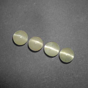 2.05 ct Green Chrysoberyl Cat's Eye Stone, Natural Chrysoberyl Cat's Eye in Round Cabochon Shape for Sale