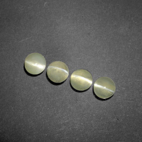 1.59 ctw Green Chrysoberyl Cat's Eye Stones, Natural Chrysoberyl Cat's Eye in Round Cabochon Shape for Sale