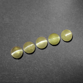 Chrysoberyl Cat's Eye Gemstone in 4 mm (calibrated) Size for Sale, Chrysoberyl Cat's Eye Stone in Golden Green Color