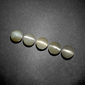 2.70 ct Green Chrysoberyl Cat's Eye Gemstone, Chrysoberyl Cat's Eye Gem in Round Cabochon Shape for Sale.