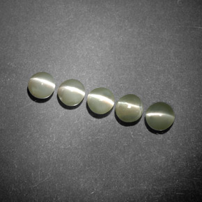1.99 ct Green Chrysoberyl Cat's Eye Stone, Natural Chrysoberyl Cat's Eye in Round Cabochon Shape for Sale