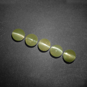 Chrysoberyl Cat's Eye Gemstone in 4 mm (calibrated) Size for Sale, Chrysoberyl Cat's Eye Stone in Golden Green Color