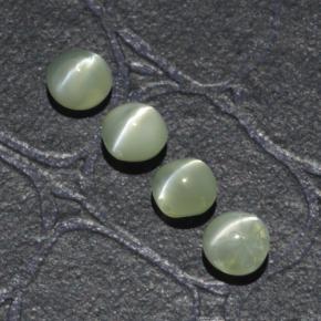 1.88 ctw Green Chrysoberyl Cat's Eye Stones, Natural Chrysoberyl Cat's Eye in Round Cabochon Shape for Sale