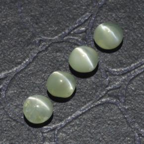 Chrysoberyl Cat's Eye Gemstones in 4.1 mm Size for Sale, Chrysoberyl Cat's Eye Stones in Golden Green Color