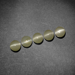 Chrysoberyl Cat's Eye Gemstones in 4 mm Size for Sale, Chrysoberyl Cat's Eye Stones in Golden Green Color