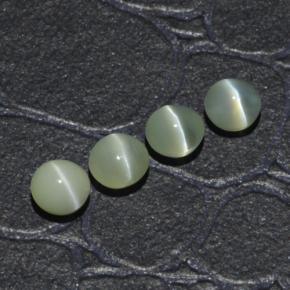 1.65 ctw Green Chrysoberyl Cat's Eye Stones, Natural Chrysoberyl Cat's Eye in Round Cabochon Shape for Sale