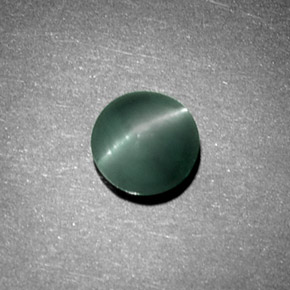 1.08 ct Green Chrysoberyl Cat's Eye Stone, Natural Chrysoberyl Cat's Eye in Round Cabochon Shape for Sale