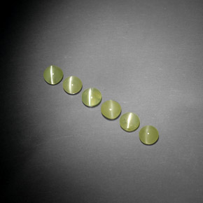 1.92 ct Green Chrysoberyl Cat's Eye Stone, Natural Chrysoberyl Cat's Eye in Round Cabochon Shape for Sale