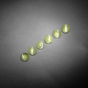 Chrysoberyl Cat's Eye Gemstone in 4 mm (calibrated) Size for Sale, Chrysoberyl Cat's Eye Stone in Yellowish Green Color