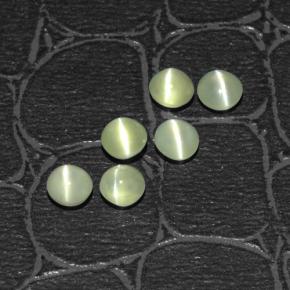 2.58 ctw Green Chrysoberyl Cat's Eye Stones, Natural Chrysoberyl Cat's Eye in Round Cabochon Shape for Sale