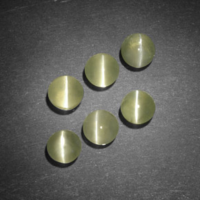 Chrysoberyl Cat's Eye Gemstone in 3.8 mm Size for Sale, Chrysoberyl Cat's Eye Stone in Yellowish Green Color