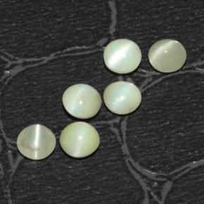 2.03 ctw Green Chrysoberyl Cat's Eye Stones, Natural Chrysoberyl Cat's Eye in Round Cabochon Shape for Sale