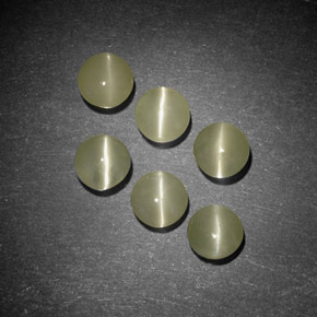 2.03 ct Green Chrysoberyl Cat's Eye Stone, Natural Chrysoberyl Cat's Eye in Round Cabochon Shape for Sale