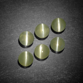 Chrysoberyl Cat's Eye Gemstone in 4 mm (calibrated) Size for Sale, Chrysoberyl Cat's Eye Stone in Yellowish Green Color