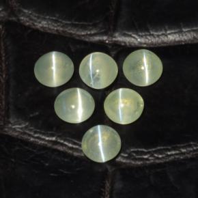 2.00 ctw Green Chrysoberyl Cat's Eye Stones, Natural Chrysoberyl Cat's Eye in Round Cabochon Shape for Sale