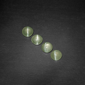 Chrysoberyl Cat's Eye Gemstone in 4 mm (calibrated) Size for Sale, Chrysoberyl Cat's Eye Stone in Yellowish Green Color