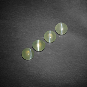 1.11 ct Green Chrysoberyl Cat's Eye Stone, Natural Chrysoberyl Cat's Eye in Round Cabochon Shape for Sale