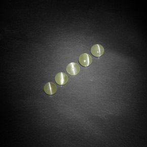 1.00 ct Green Chrysoberyl Cat's Eye Stone, Natural Chrysoberyl Cat's Eye in Round Cabochon Shape for Sale