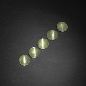 2.08 ct Green Chrysoberyl Cat's Eye Stone, Natural Chrysoberyl Cat's Eye in Round Cabochon Shape for Sale