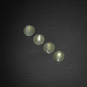 1.14 ct Green Chrysoberyl Cat's Eye Gemstone, Chrysoberyl Cat's Eye Gem in Round Cabochon Shape for Sale.