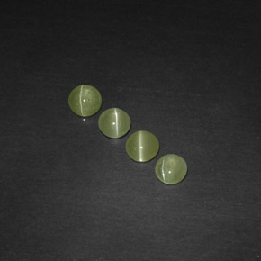 Chrysoberyl Cat's Eye Gemstone in 4 mm (calibrated) Size for Sale, Chrysoberyl Cat's Eye Stone in Yellowish Green Color