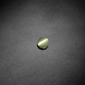 0.66 ct Green Chrysoberyl Cat's Eye Gemstone, Chrysoberyl Cat's Eye Gem in Round Cabochon Shape for Sale.