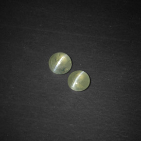 Chrysoberyl Cat's Eye Gemstone in 3.5 mm (calibrated) Size for Sale, Chrysoberyl Cat's Eye Stone in Yellowish Green Color
