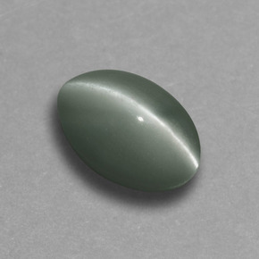 0.73 ct Green Chrysoberyl Cat's Eye Stone, Natural Chrysoberyl Cat's Eye in Oval Cabochon Shape for Sale