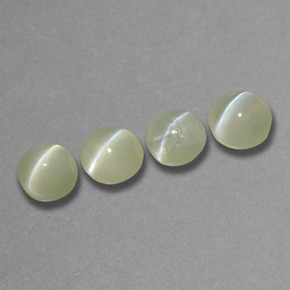 2.15 ctw Green Chrysoberyl Cat's Eye Stones, Natural Chrysoberyl Cat's Eye in Round Cabochon Shape for Sale