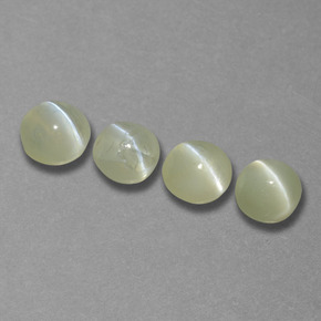 Chrysoberyl Cat's Eye Gemstones in 4.3 mm Size for Sale, Chrysoberyl Cat's Eye Stones in Cream Green Color