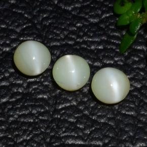 Chrysoberyl Cat's Eye Gemstones in 4 mm (calibrated) Size for Sale, Chrysoberyl Cat's Eye Stones in Golden Green Color