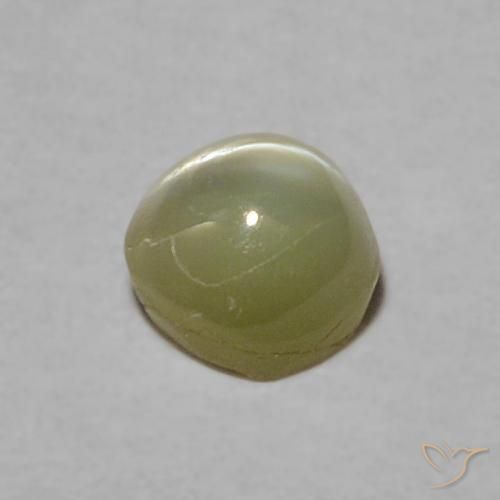Chrysoberyl Cat's Eye Gemstone in 3.7 mm Size for Sale, Chrysoberyl Cat's Eye Stone in Yellowish Green Color