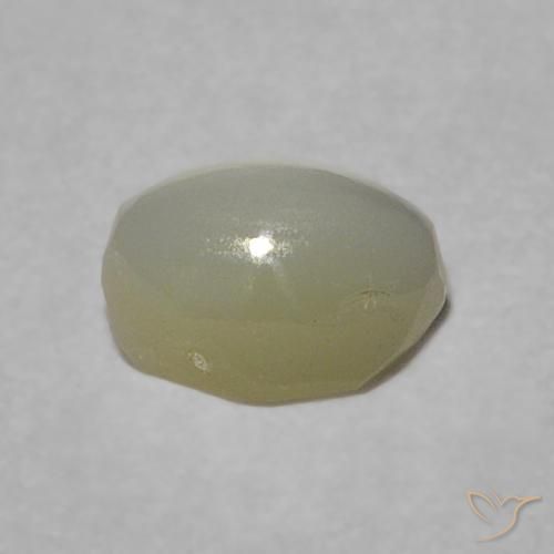 Chrysoberyl Cat's Eye Gemstone in 4.4 x 3.3 mm Size for Sale, Chrysoberyl Cat's Eye Stone in Yellowish Green Color