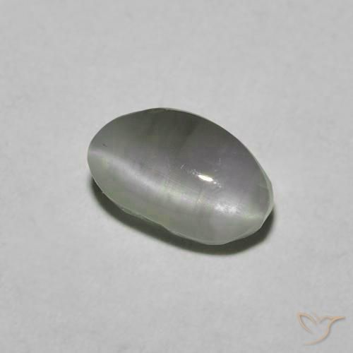 1.33 ct Green Chrysoberyl Cat's Eye Stone, Natural Chrysoberyl Cat's Eye in Oval Cabochon Shape for Sale