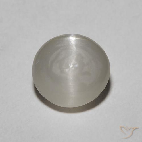 1,66 ct ovaler Chrysoberyll-Katzenauge aus Sri Lanka, Größe: 7,1 x 6,8mm, Reinheit: Translucent, Garantiert echter Edelstein, 1 Stück Chrysoberyll-Katzenauge in Grau Grün Farbe, Mohs-Härte von 8,5 Geeignet für den täglichen Gebrauch im Schmuck, Photo A