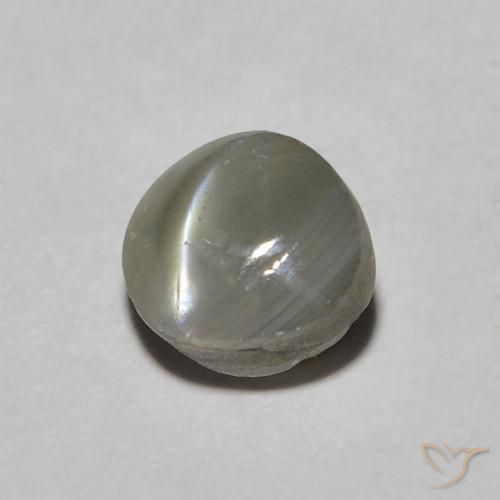 1.21 ct Green Chrysoberyl Cat's Eye Stone, Natural Chrysoberyl Cat's Eye in Oval Cabochon Shape for Sale