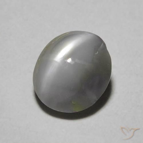 0.97 ct Green Chrysoberyl Cat's Eye Stone, Natural Chrysoberyl Cat's Eye in Oval Cabochon Shape for Sale